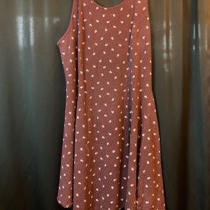 Forver21+ burgundy dress mini floral pattern 3X